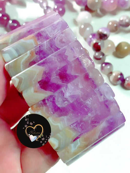 AURALITE23 Amethyst in Persian Agate Bangle