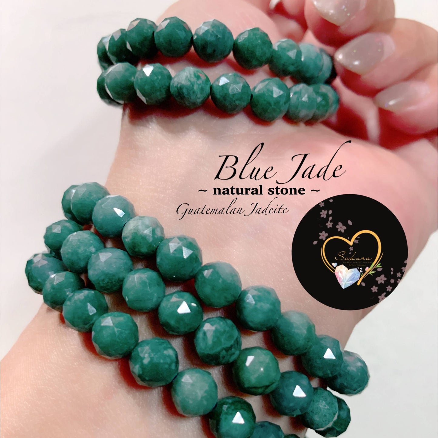 Blue JADE Faceted Cut Bracelet