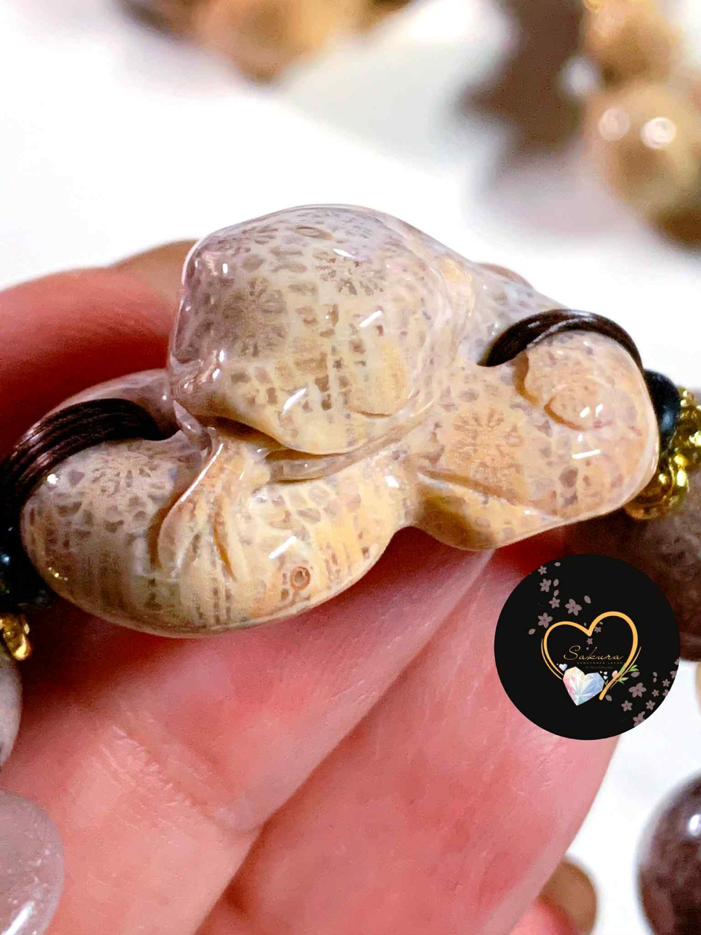 Fossil CORAL🪸 SNAKE Carving Charms Bracelet ( desabure by: iMSAKURA )