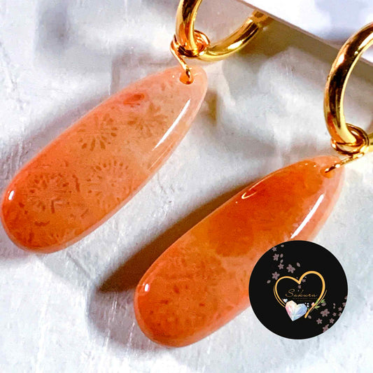 Fossil CORAL🪸s925 Dangling Earrings
