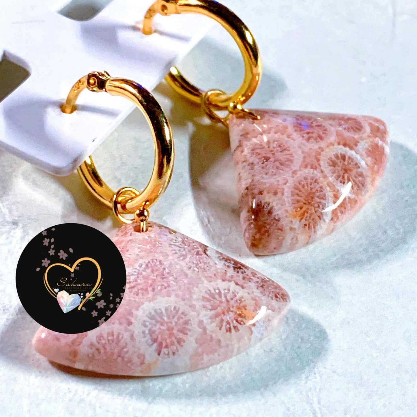 Fossil CORAL🪸 s925 Dangling Earrings