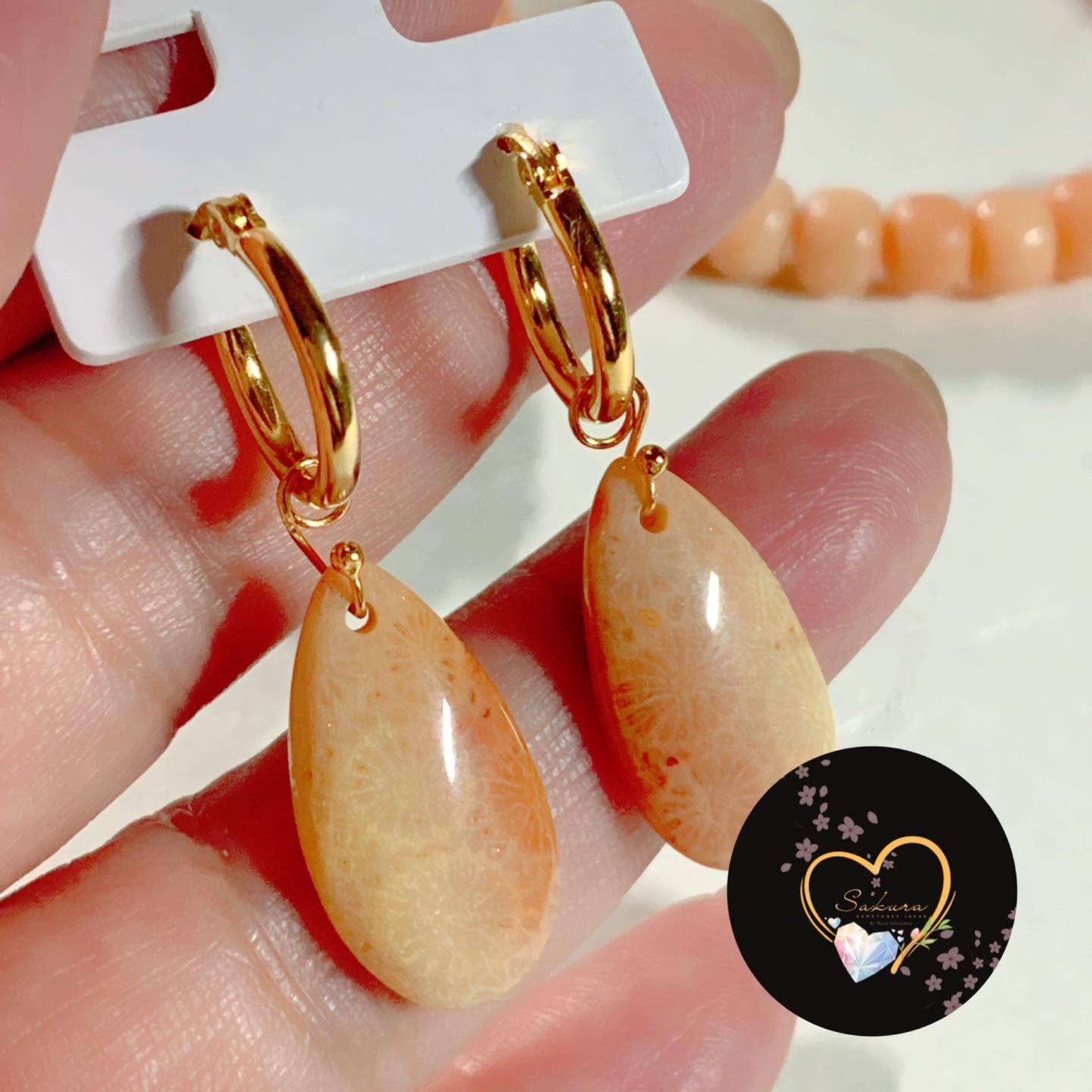 Fossil CORAL🪸 s925 Sterling Silver Siver Earrings