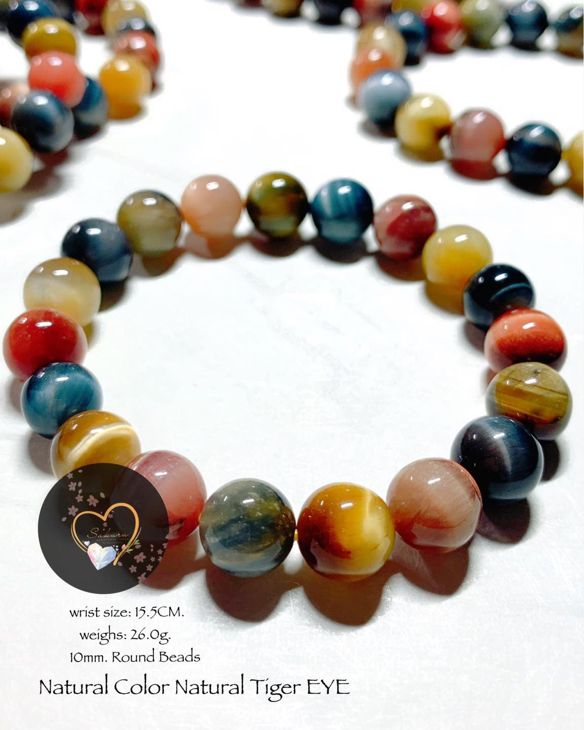 Natural MARUCHI Color Tiger 🐅 Eye Bracelet ( NO Enhancement )