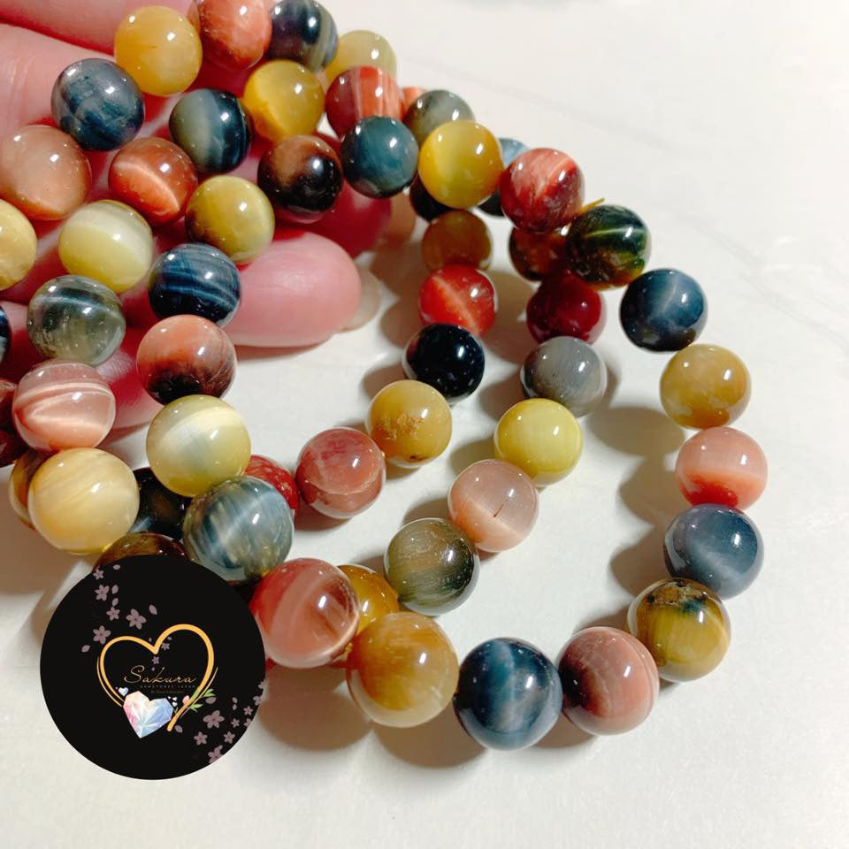 Natural MARUCHI Color Tiger 🐅 Eye Bracelet ( NO Enhancement )