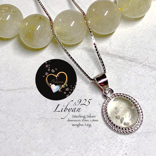 LIBYAN Desert Glass s925 Settings Necklace Pendant