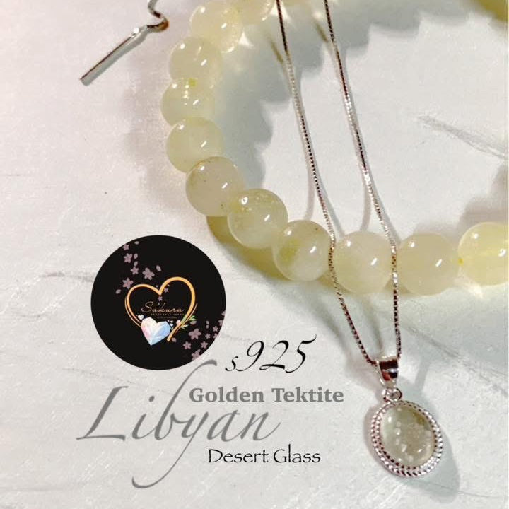 LIBYAN Desert Glass s925 Settings Necklace Pendant