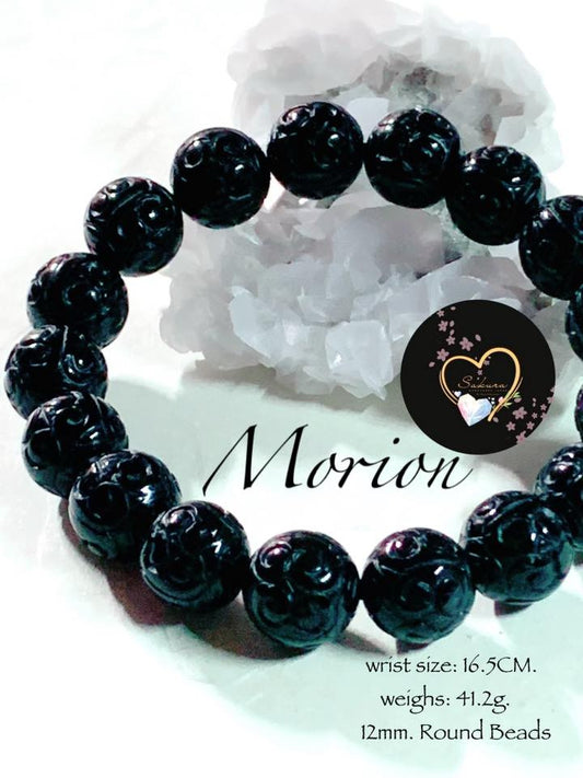 KAIMONJU MORION Black Quartz ( Prayer Wheel Bracelet )