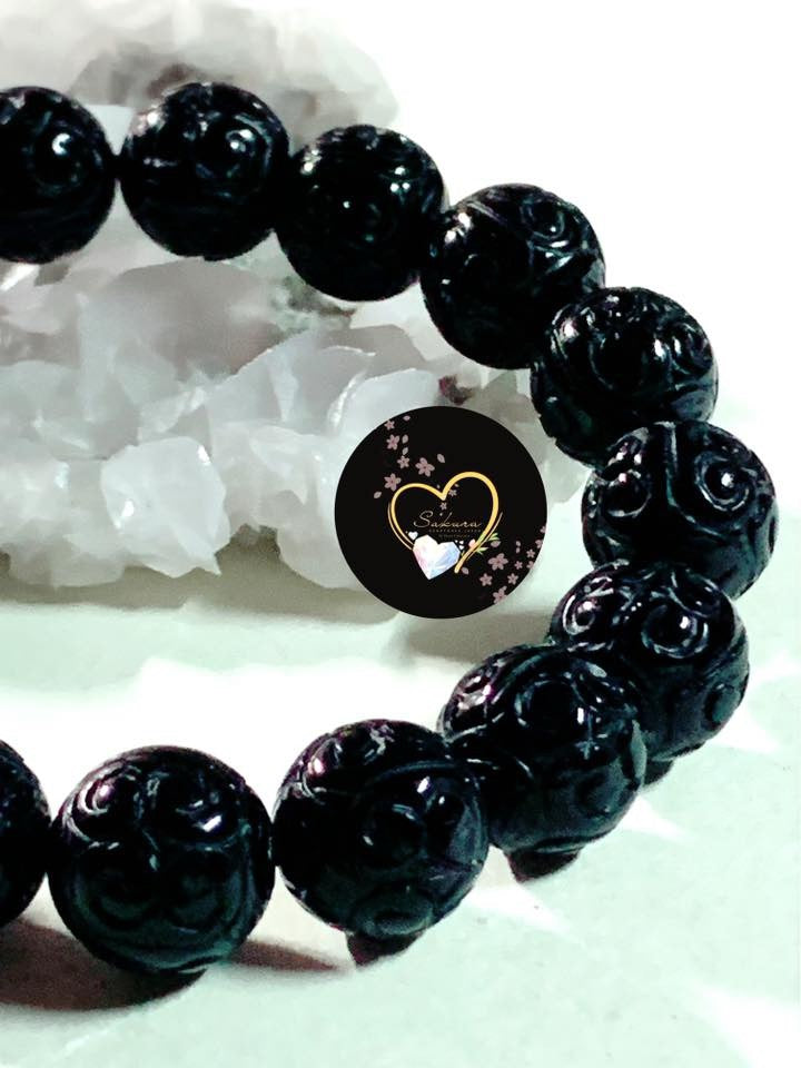 KAIMONJU MORION Black Quartz ( Prayer Wheel Bracelet )