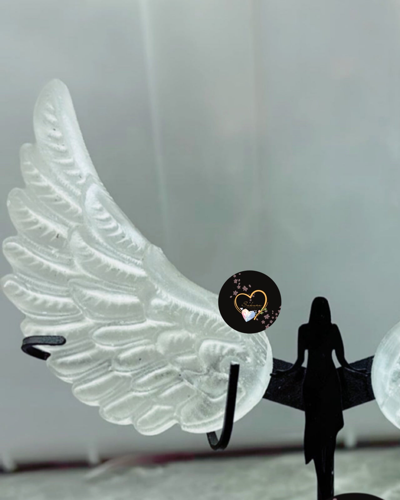SELENITE Wings w/ lady stand