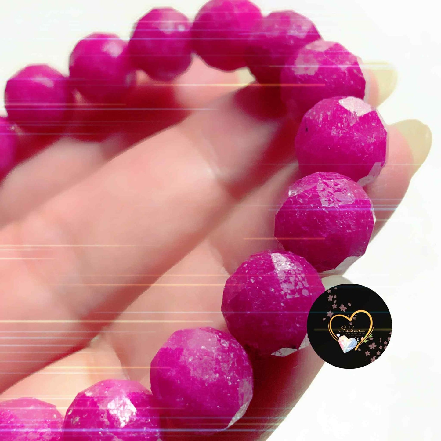 Natural Raw Stone Natural RAW RUBY Bracelet ~rare~ ( NO HEAT TREATMENT )