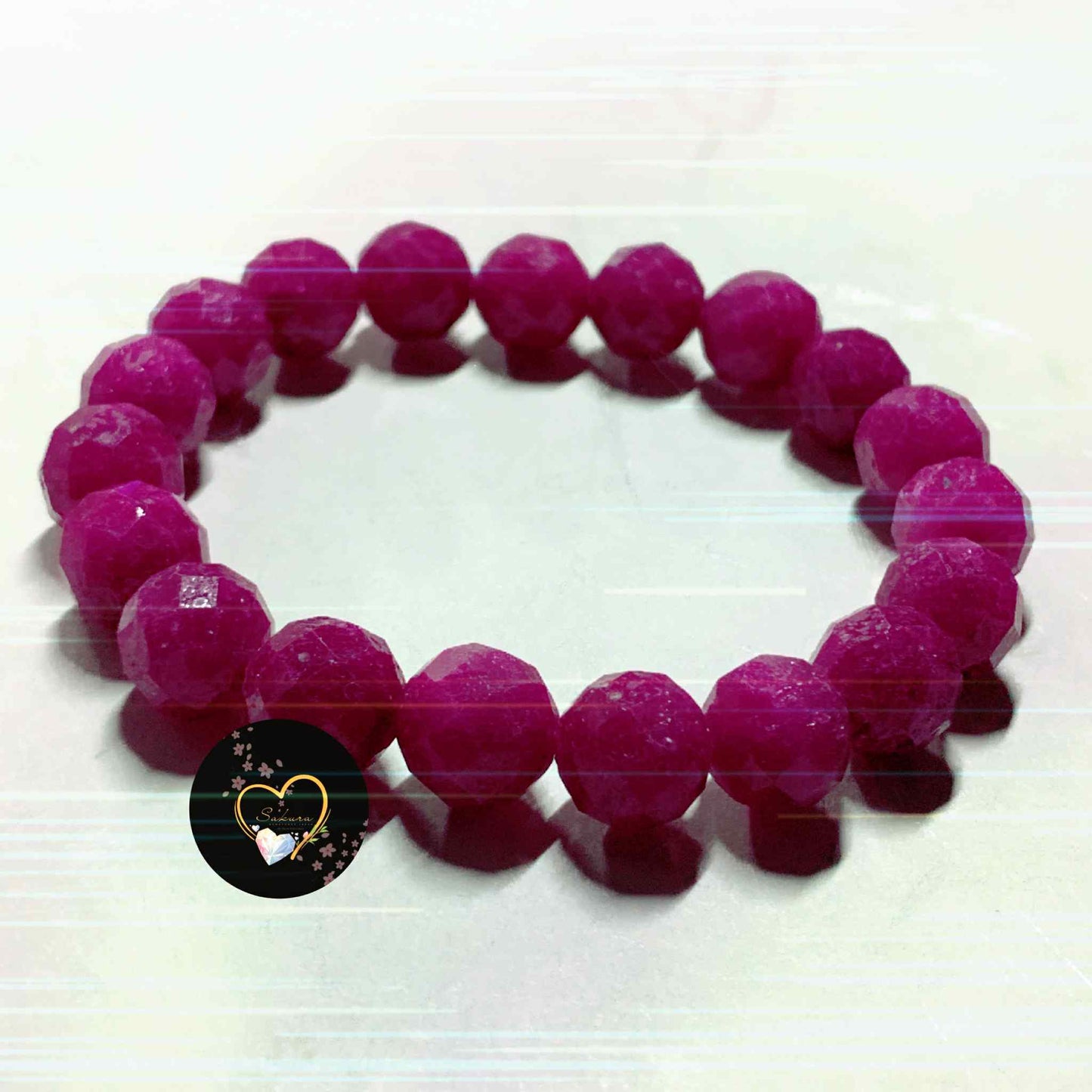 Natural Raw Stone Natural RAW RUBY Bracelet ~rare~ ( NO HEAT TREATMENT )