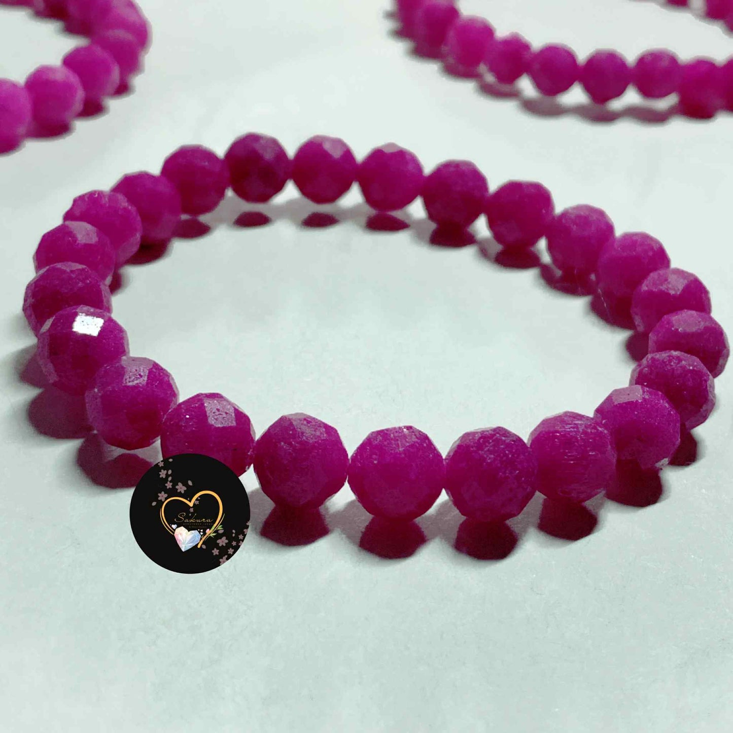 Natural Raw Stone Natural RUBY Bracelet ✨rare✨ NO HEAT TREATMENT ( Birthstone July ~ Cancer ♋️ )