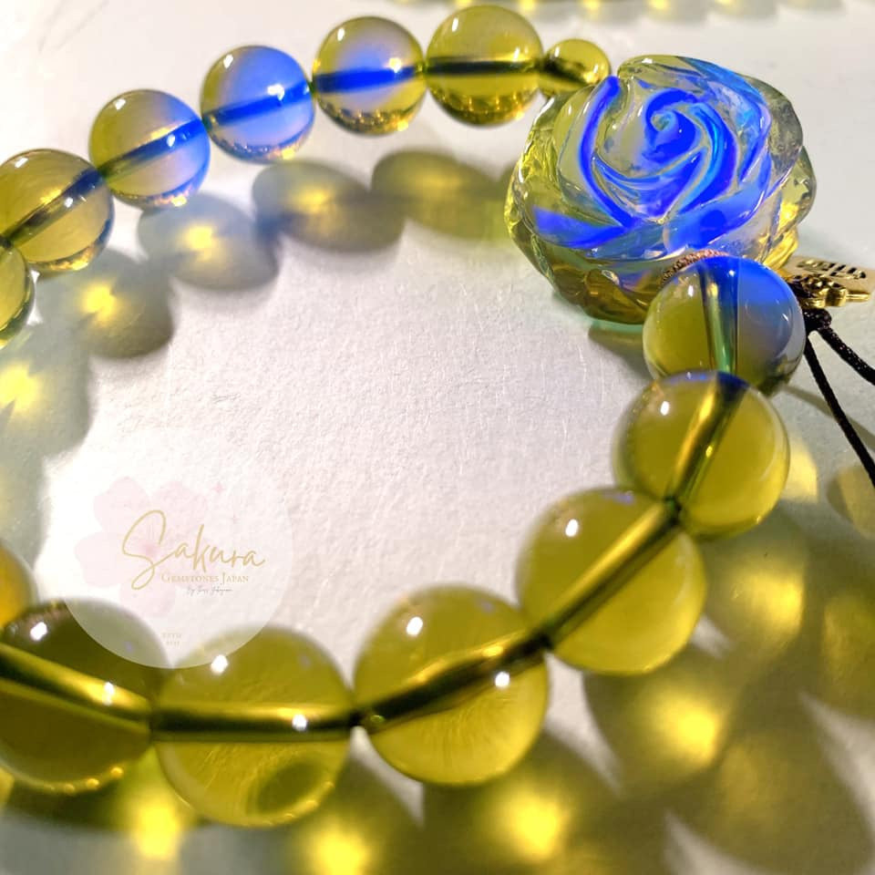BLUE Amber Necklace & Bracelet SET
