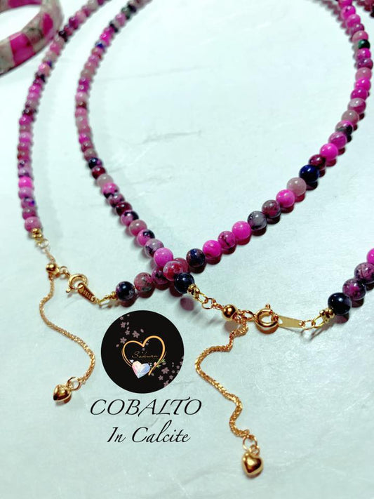 Natural COBALTO IN CALCITE s925 Necklace