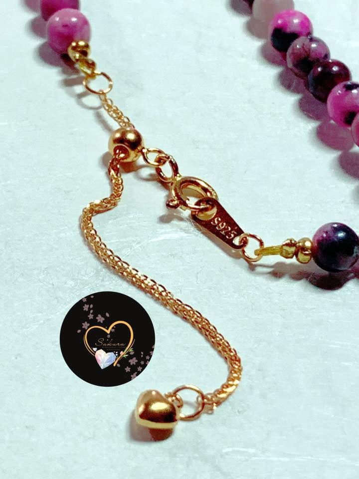 Natural COBALTO IN CALCITE s925 Necklace
