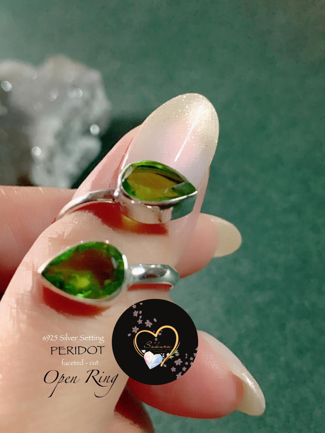 Natural PERIDOT dual stone Open-Ring
