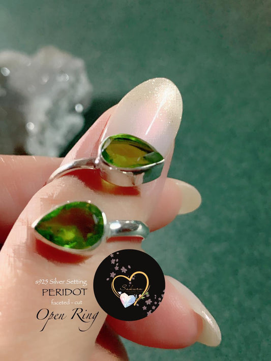 Natural PERIDOT dual stone Open-Ring