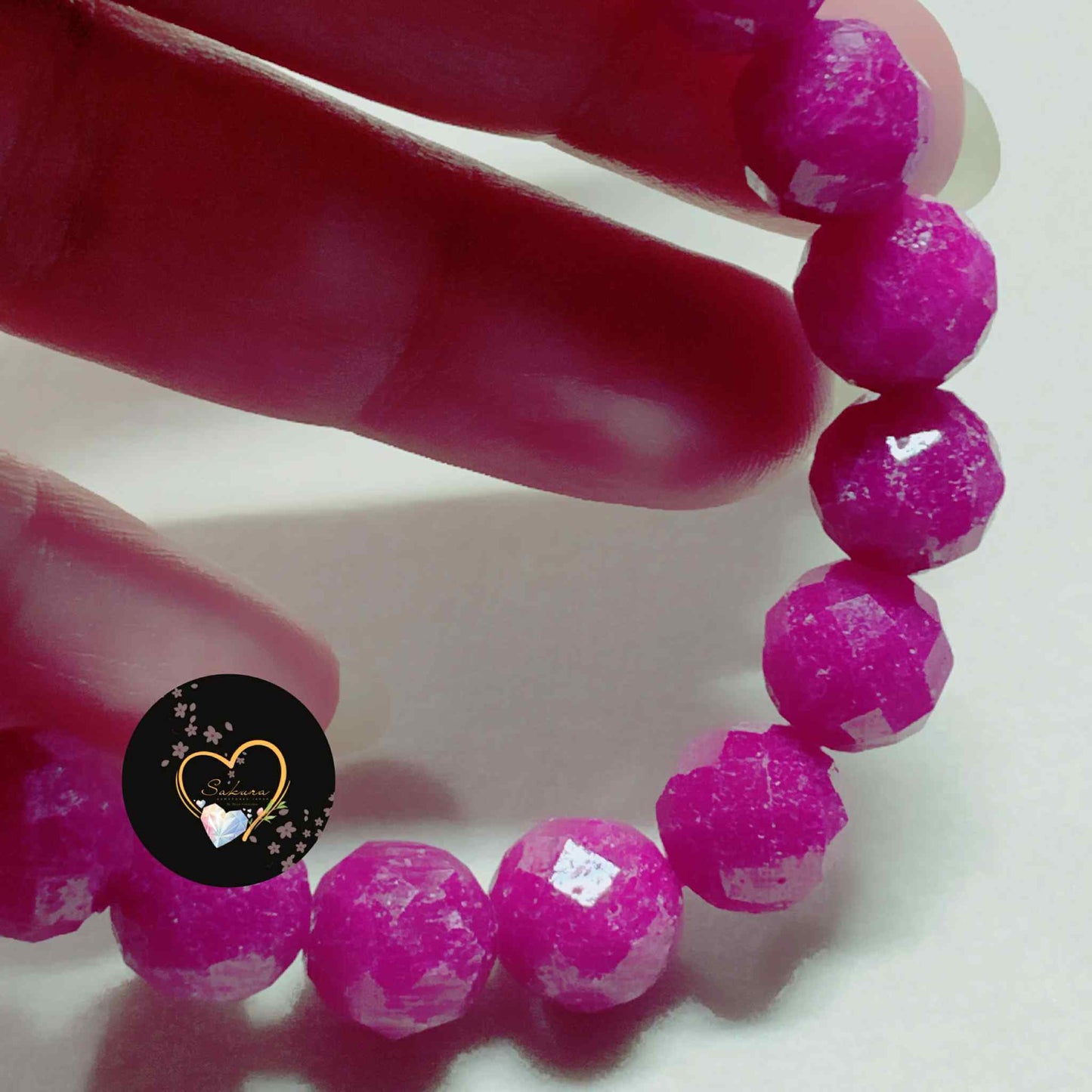 Natural Stone Natural RAW RUBY Bracelet ~rare~ ( NO HEAT TREATMENT )