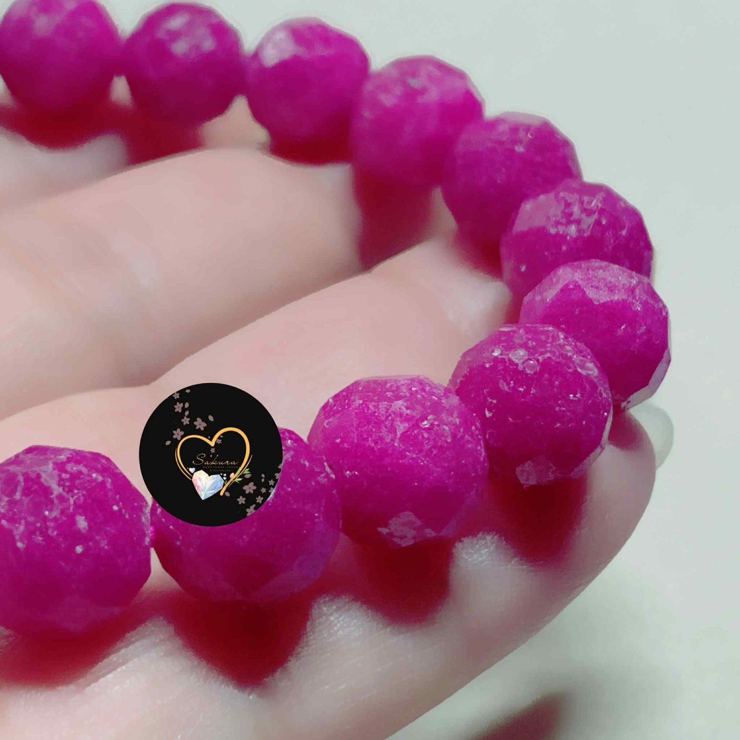 Natural Stone Natural RAW RUBY Bracelet ~rare~ ( NO HEAT TREATMENT )