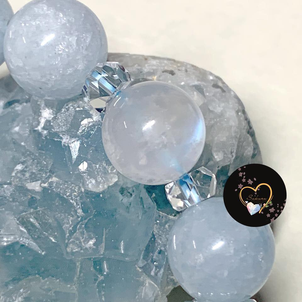 rare✨CELESTITE / Celestine x Moonstone (Desabure Bracelet) design by: iMSAKURA