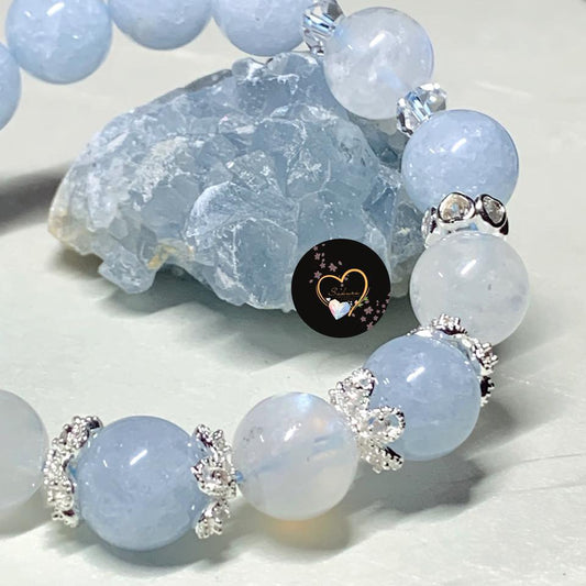 rare✨CELESTITE / Celestine x Moonstone (Desabure Bracelet) design by: iMSAKURA