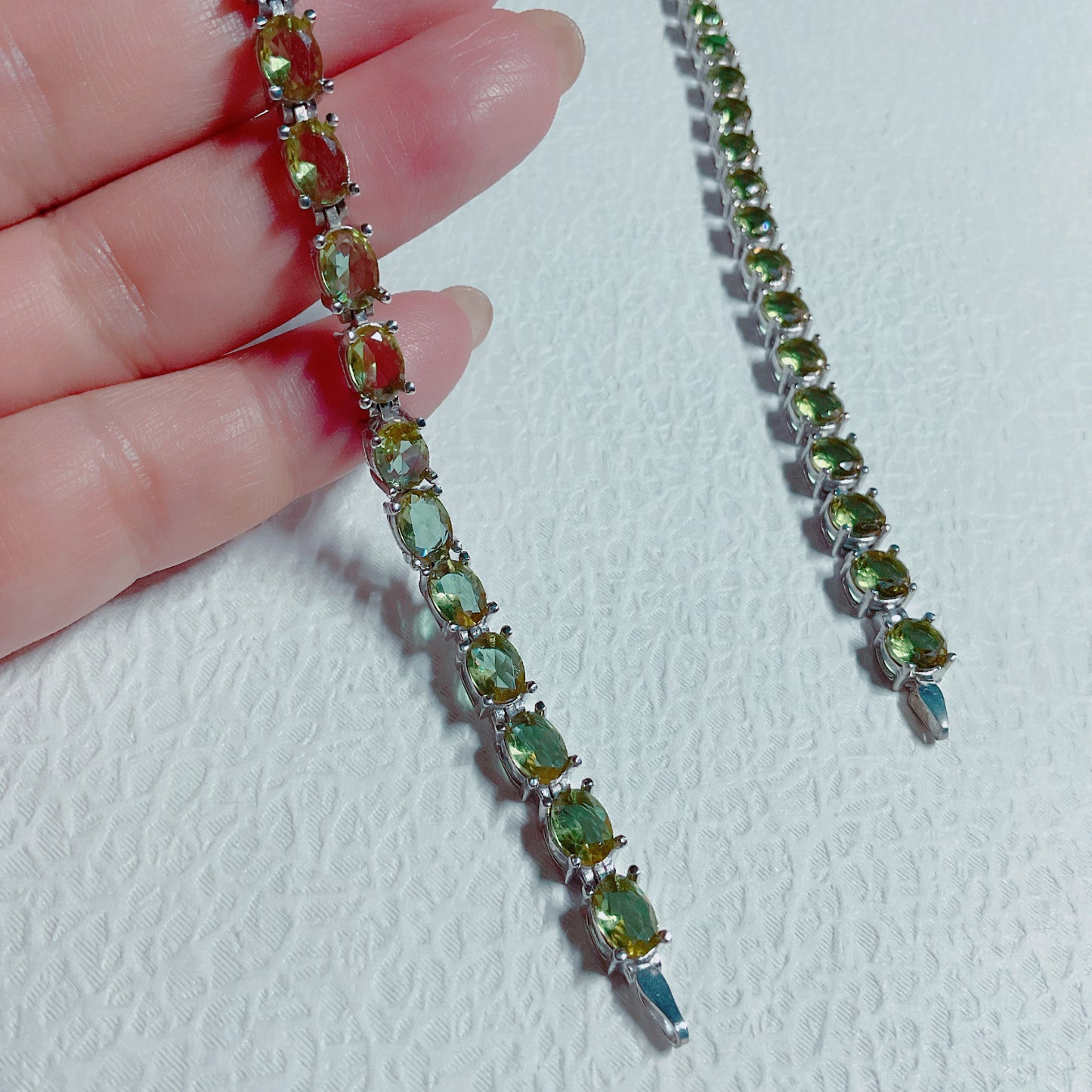 s925 Silver Natural Color-Change Gemstone ZULTANITE Bracelet Oval Cut