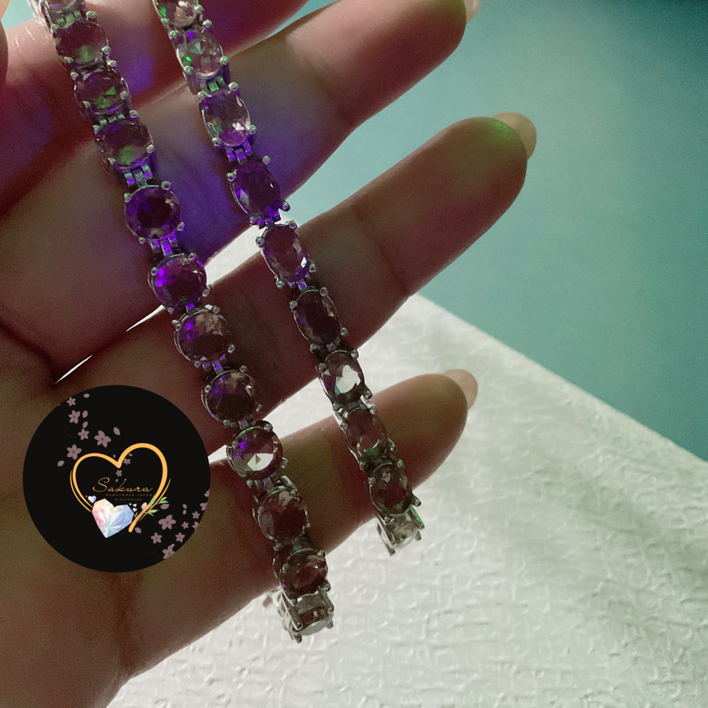 s925 Silver Natural Color-Change Gemstone ZULTANITE Bracelet Oval Cut