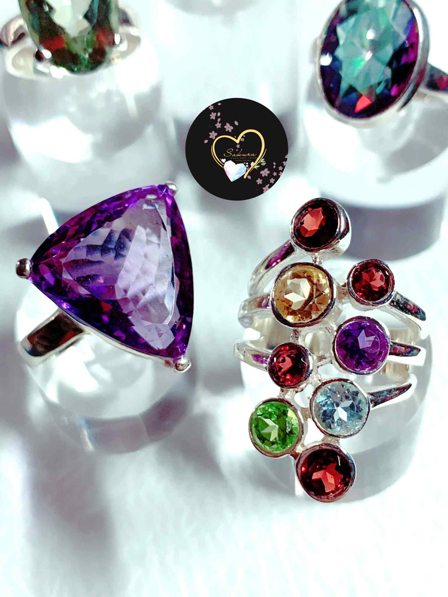 s925 Silver Amethyst Trillion Cut Ring