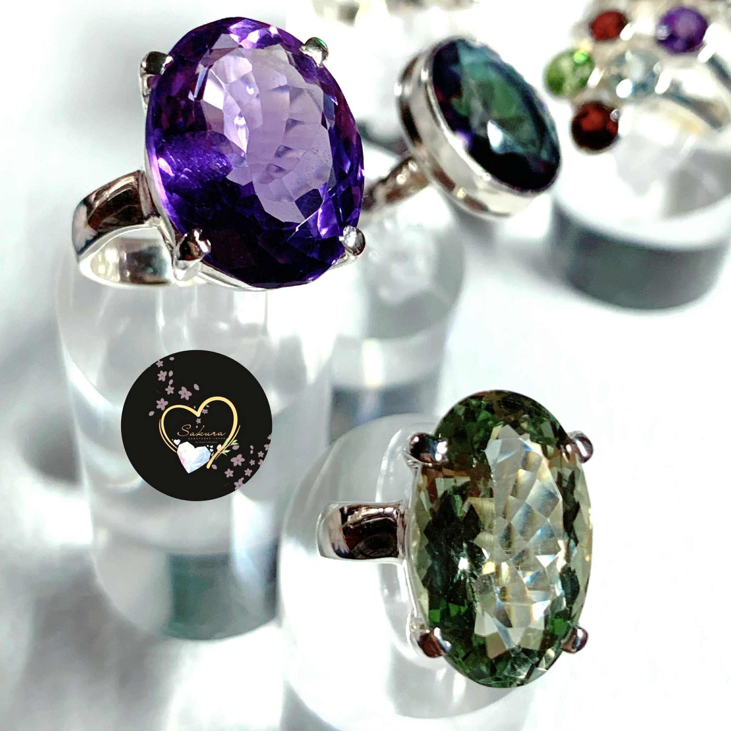 s925 Silver Amethyst Faceted Cut OVAL Ring