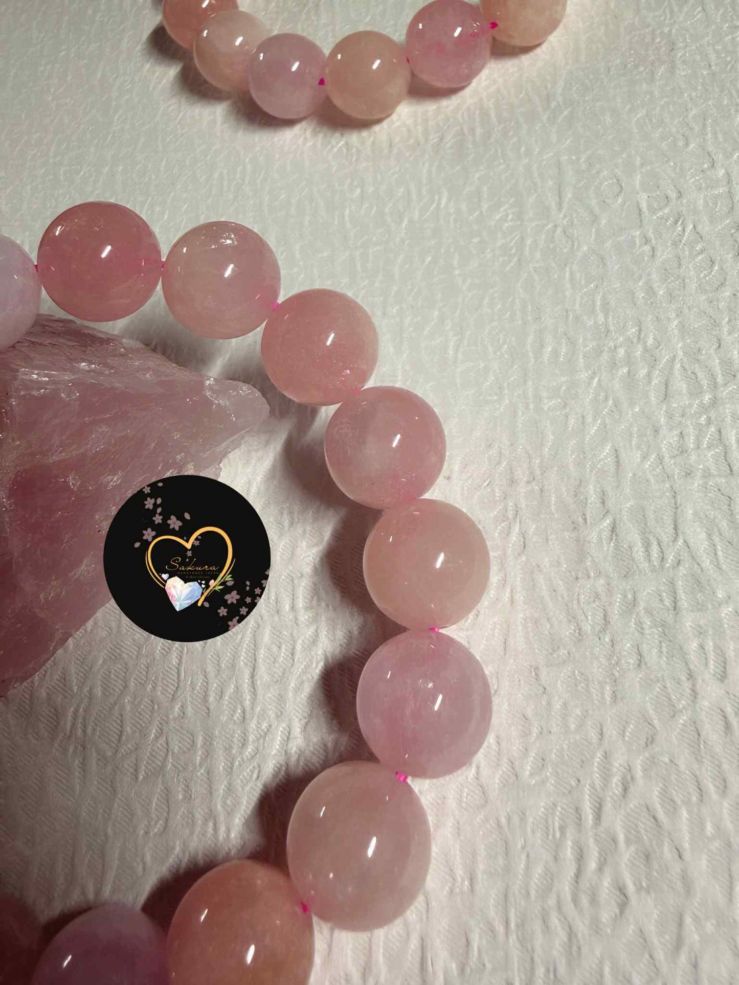 Charming✨Morganite 12mm. Beads Bracelet