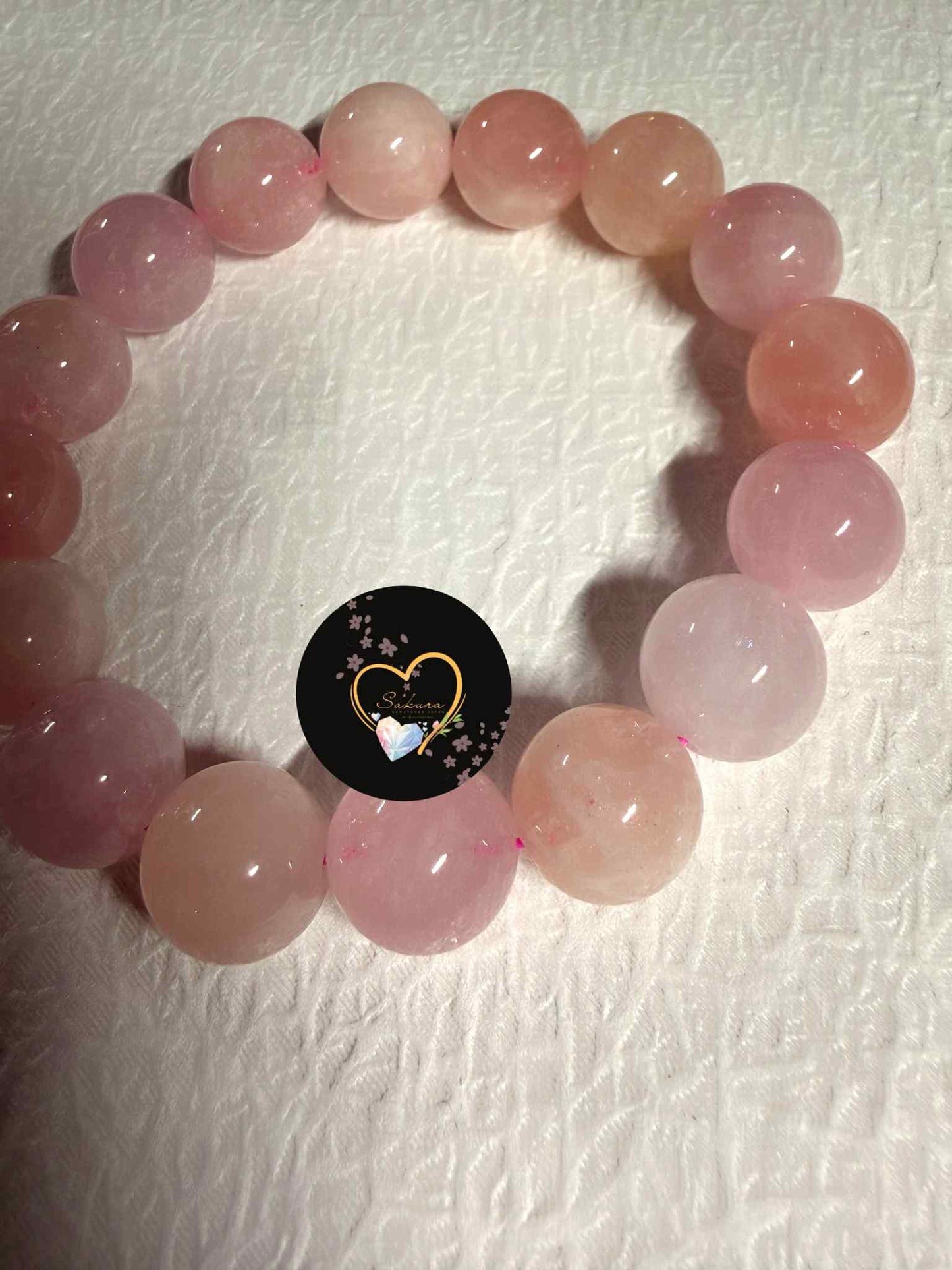 Charming✨Morganite 12mm. Beads Bracelet