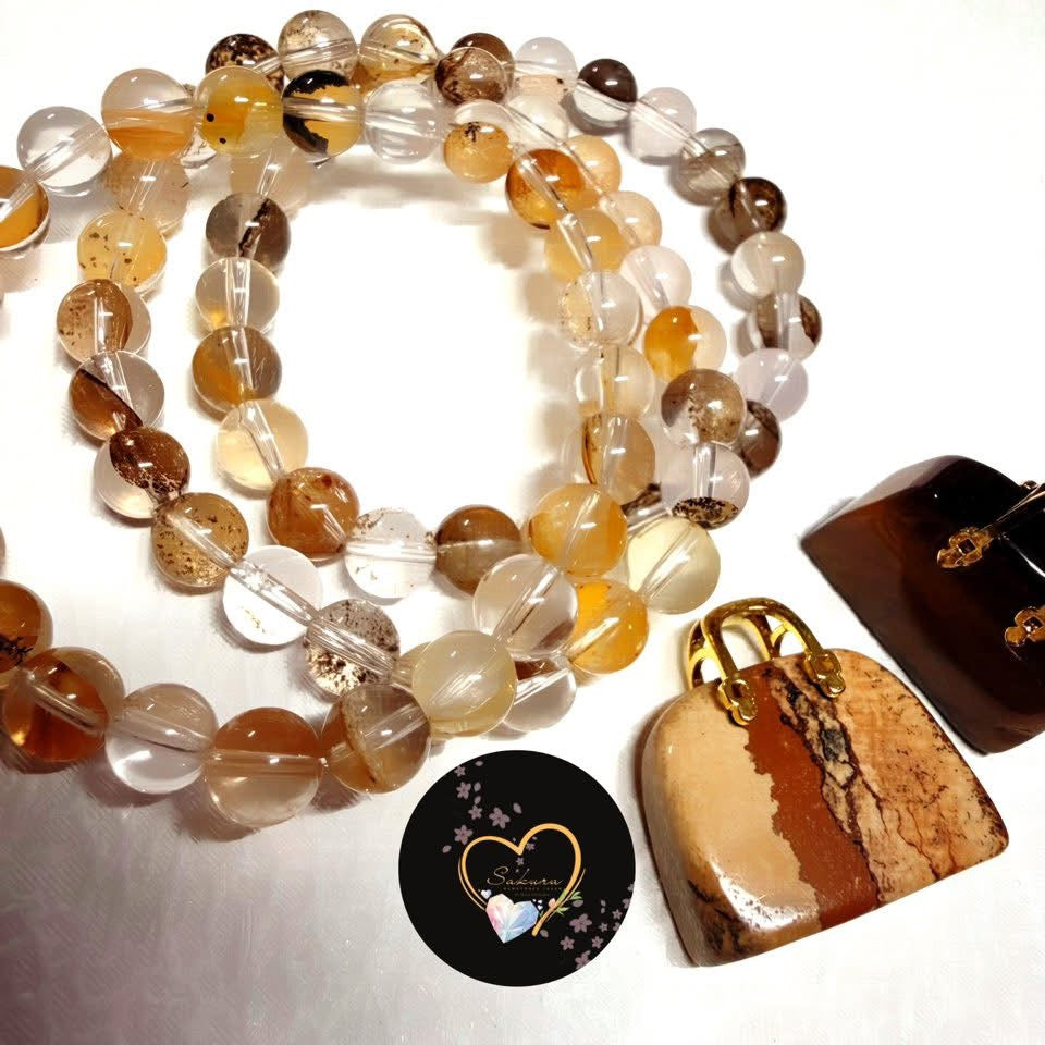 DENDRITIC Golden Healer Quartz Crystal Bracelet