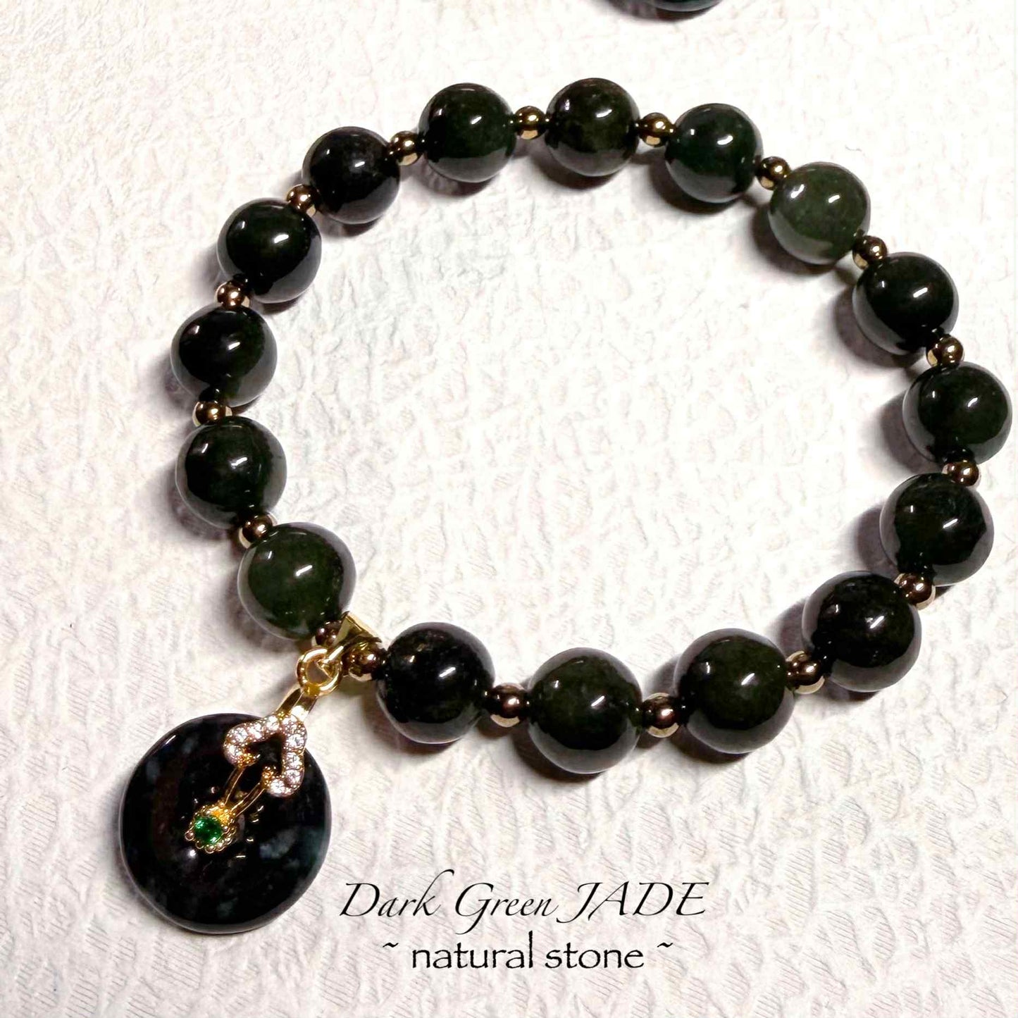 Dark Jade with Lucky 🍀 Coin charms