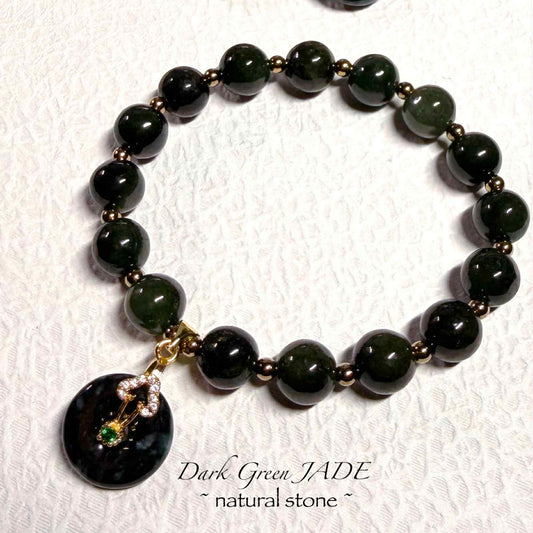 Dark Jade with Lucky 🍀 Coin charms