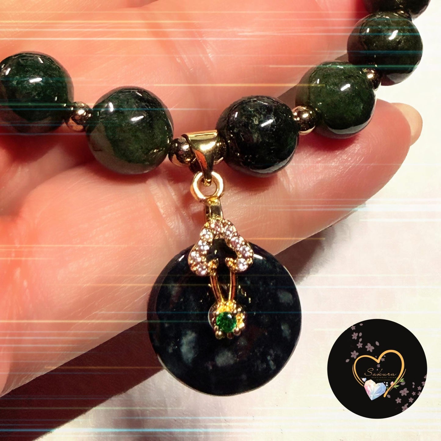Dark Jade with Lucky 🍀 Coin charms