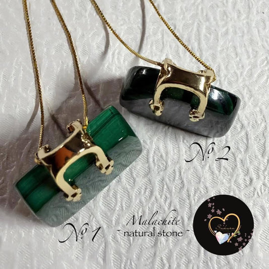 NO.2 Green Malachite PURSE Necklace Pendant