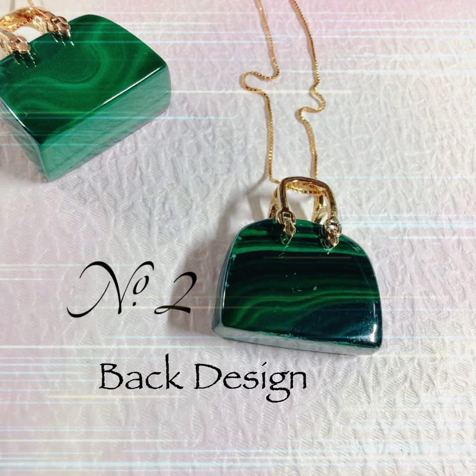 NO.2 Green Malachite PURSE Necklace Pendant