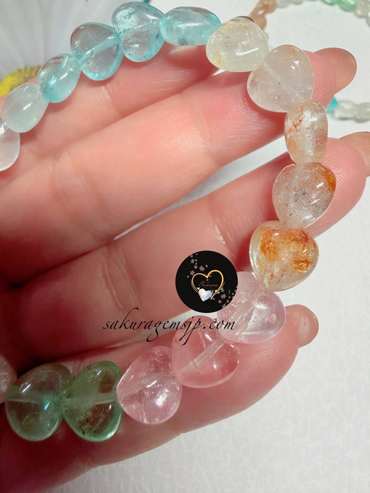 Natural Stone Colorful Heart TOPAZ Bracelet