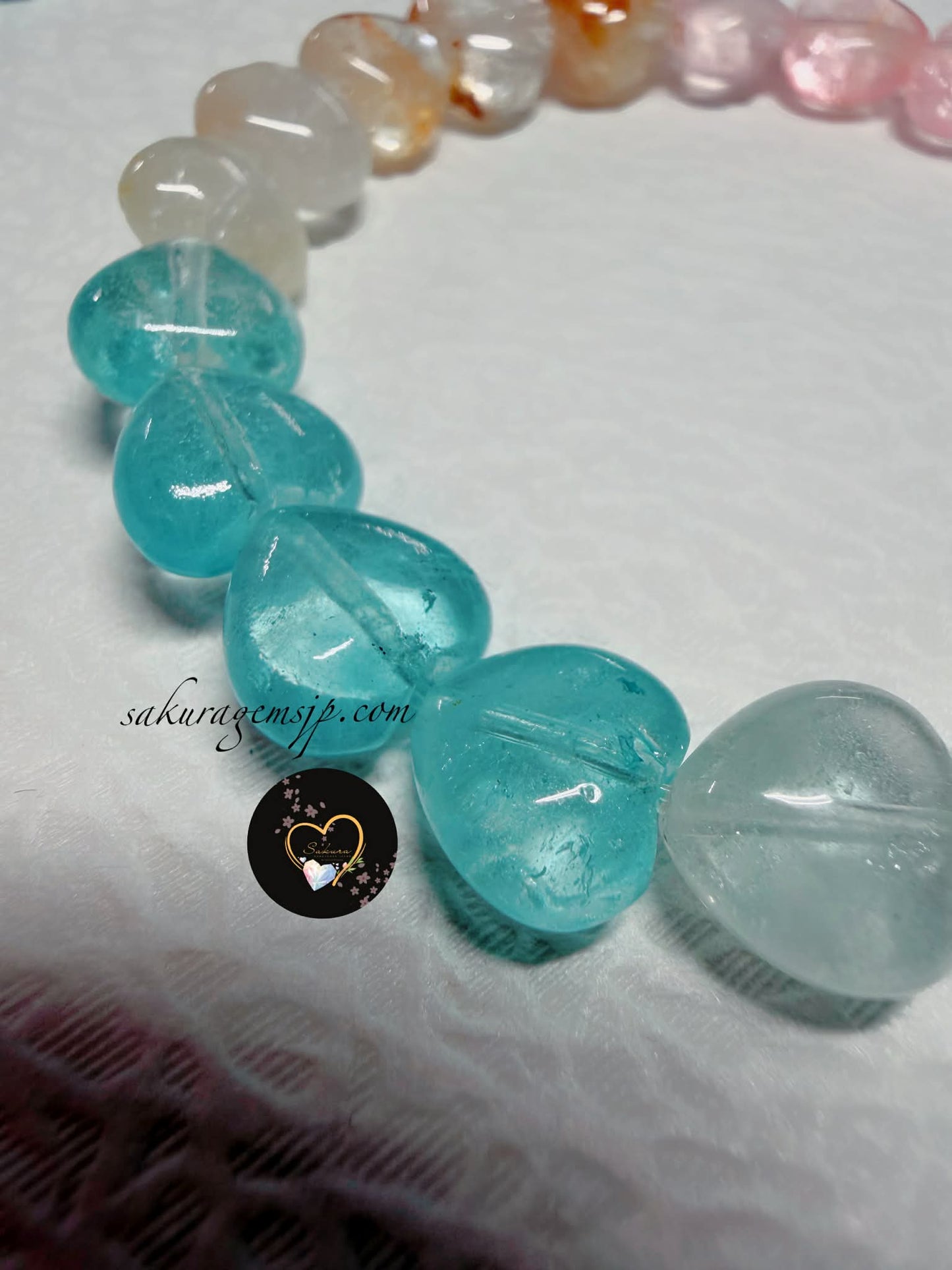 Natural Stone Colorful Heart TOPAZ Bracelet