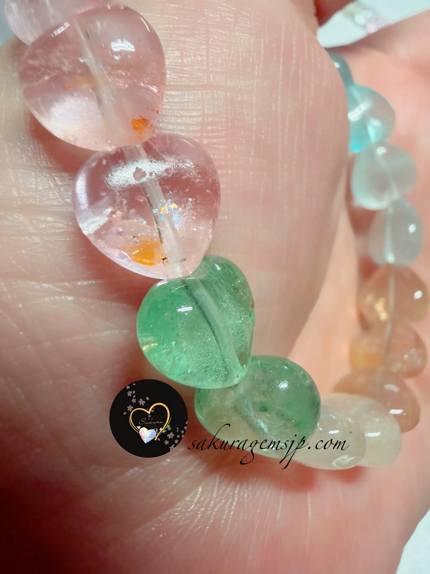 Natural Stone Colorful Heart TOPAZ Bracelet