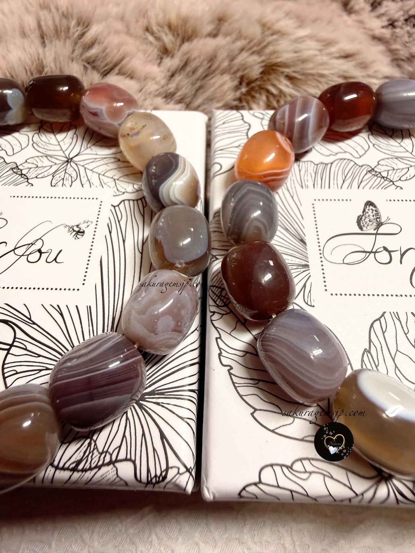 Natural BOTSWANA Agate ( high quality ) Beads Bracelet