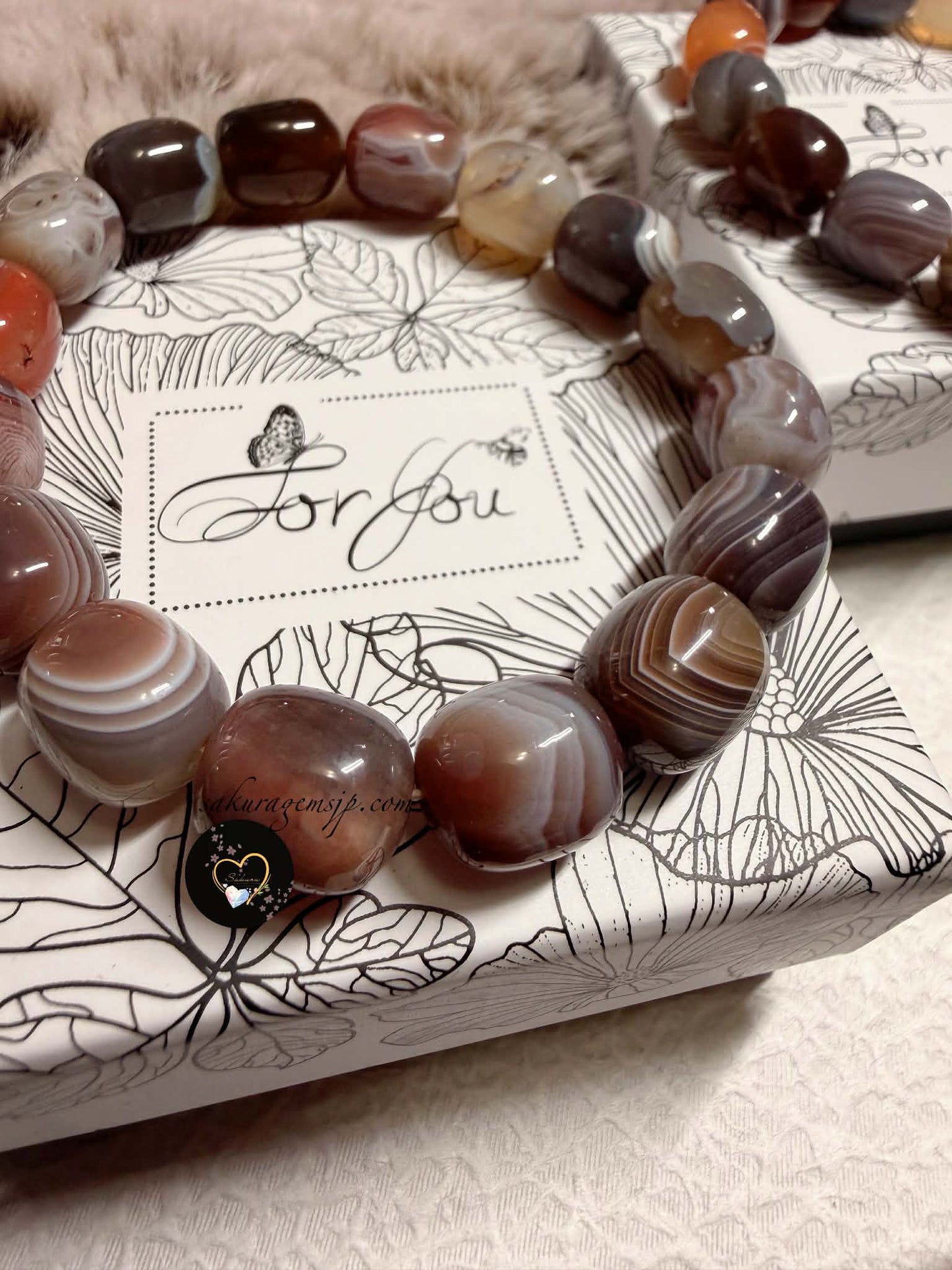 Natural BOTSWANA Agate ( high quality ) Beads Bracelet