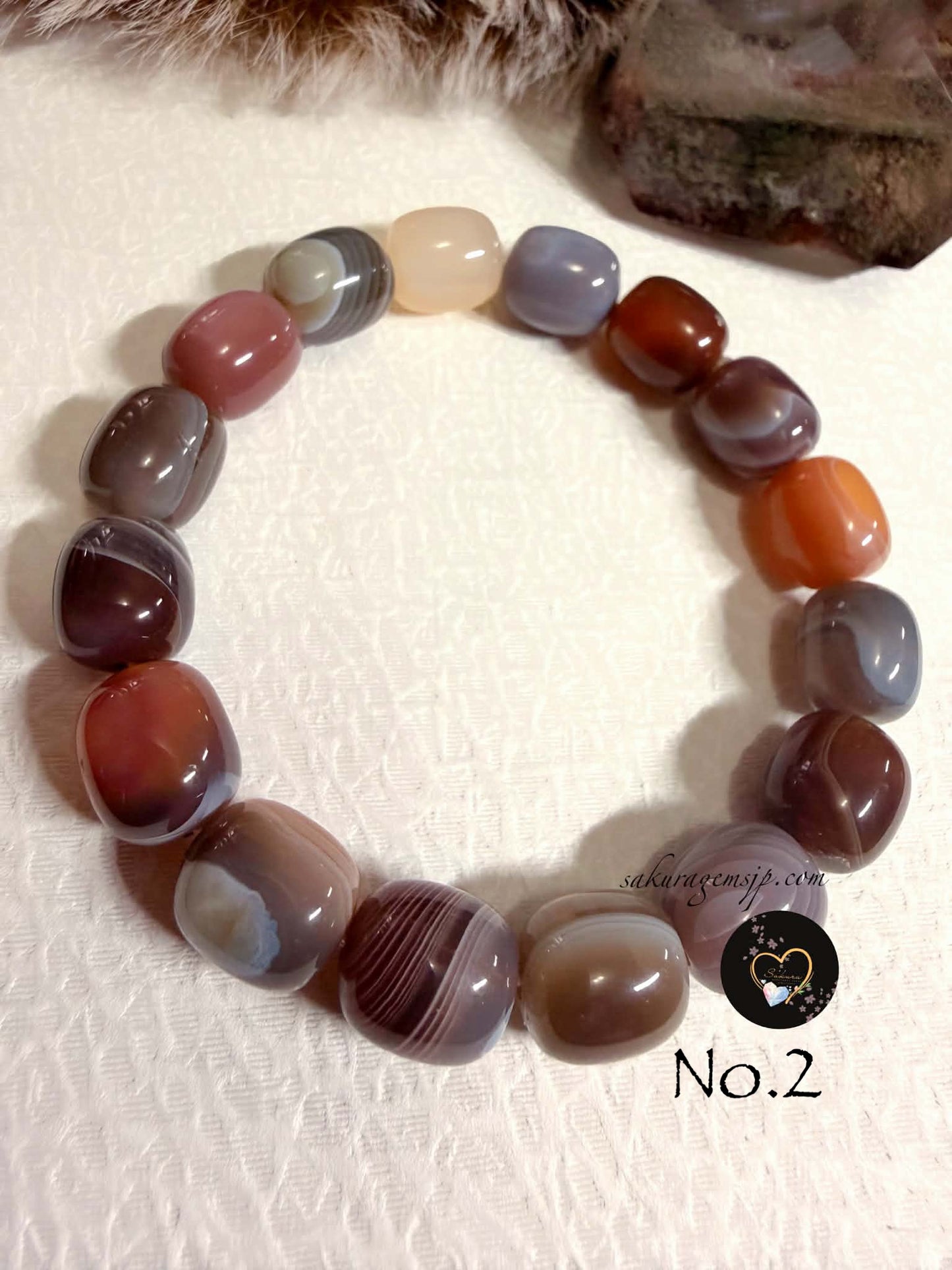 Natural BOTSWANA Agate ( high quality ) Beads Bracelet