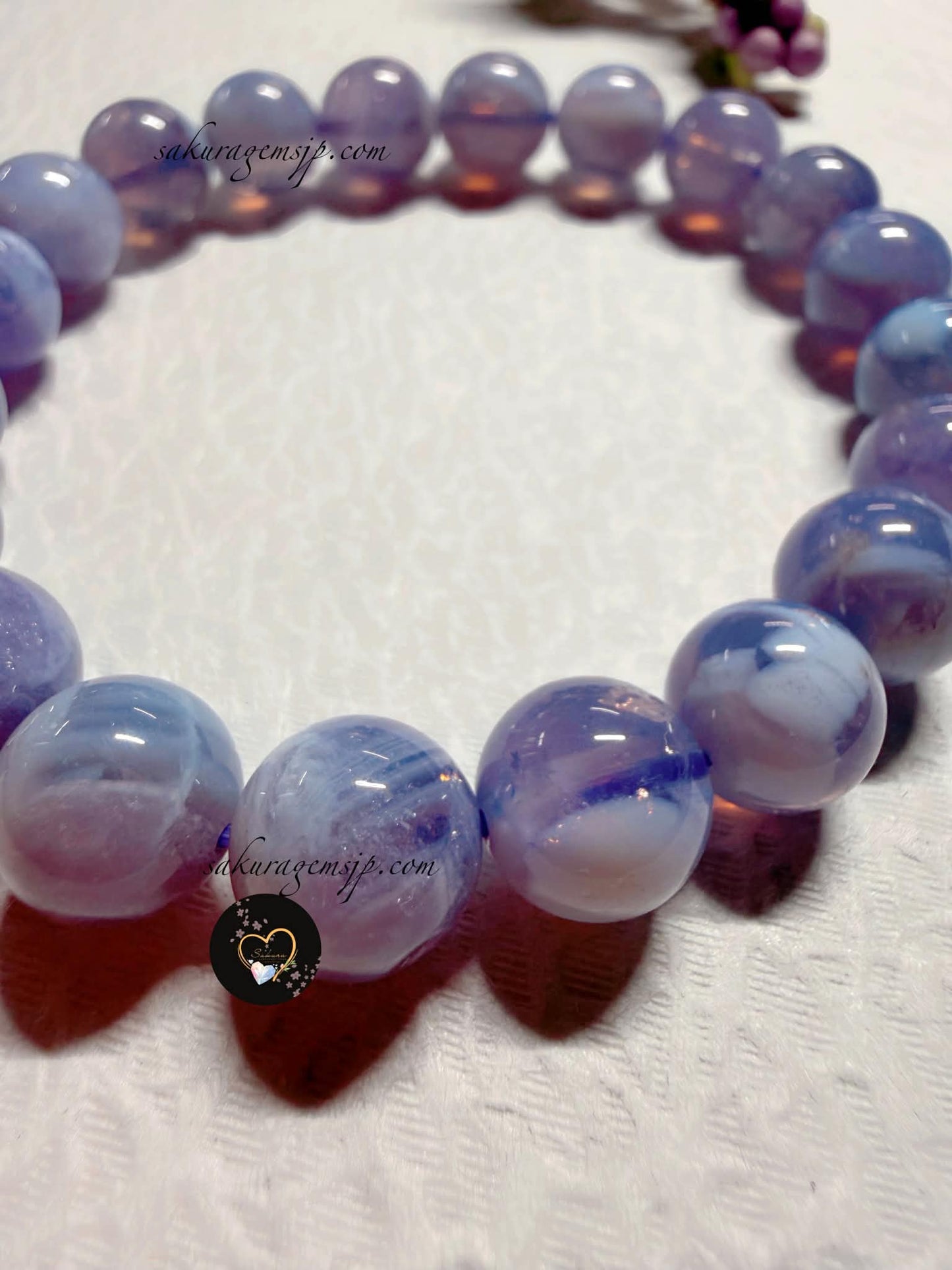 Natural SCOROLITE (Lavender Moon Quartz / Amethstine ) Round Beads Bracelet