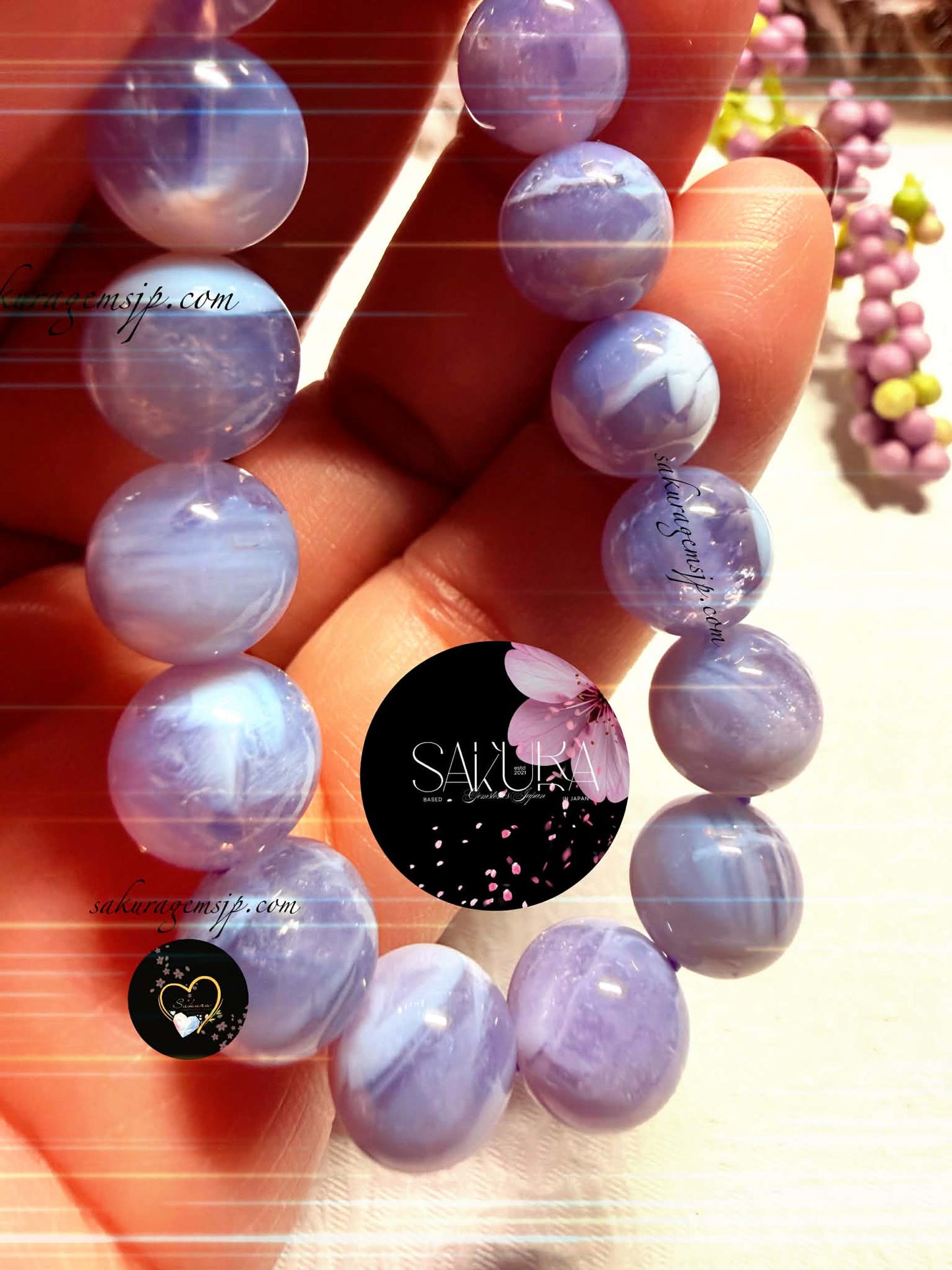 Natural SCOROLITE (Lavender Moon Quartz / Amethstine ) Round Beads Bracelet