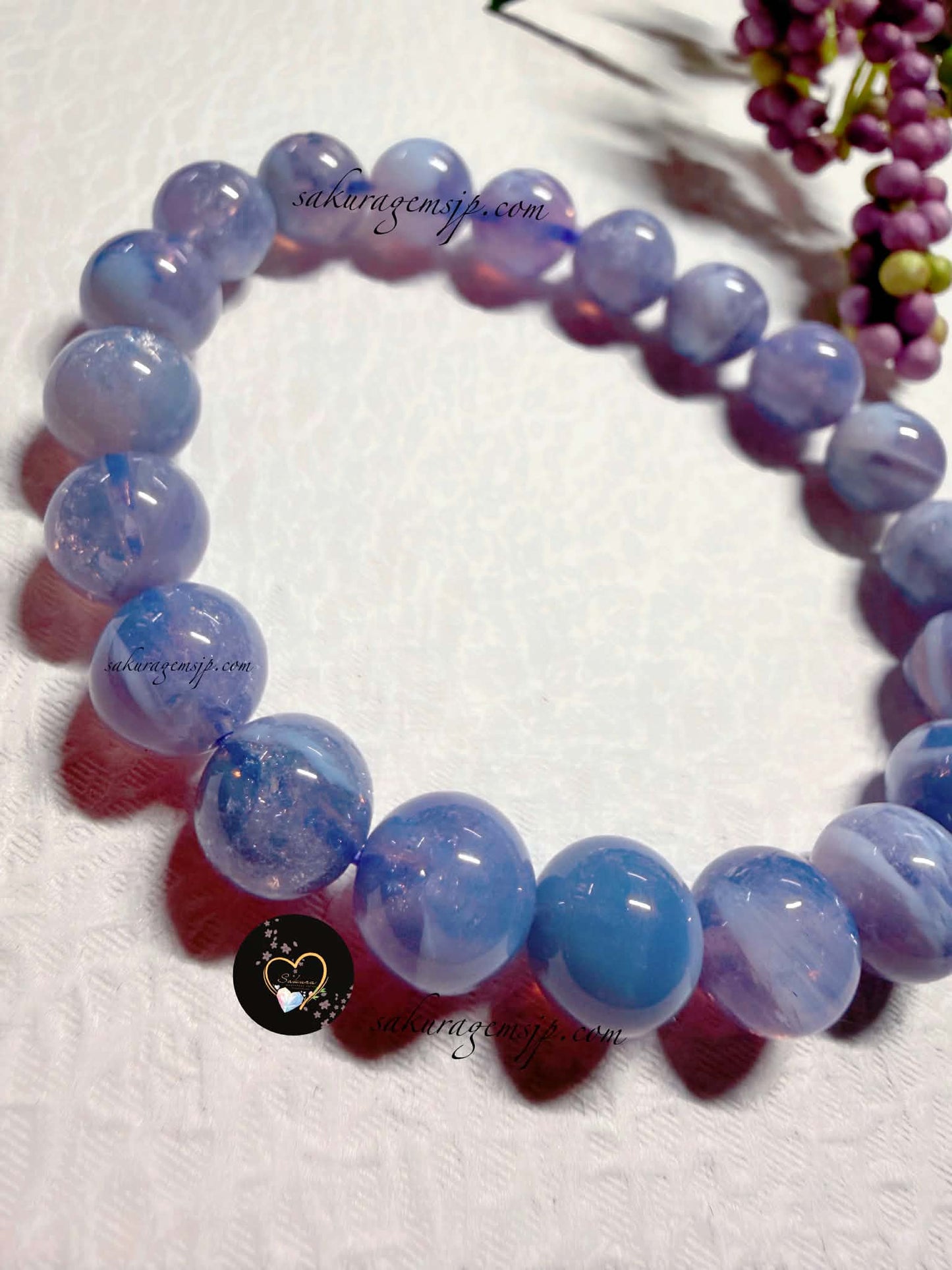 Natural SCOROLITE (Lavender Moon Quartz / Amethstine ) Round Beads Bracelet