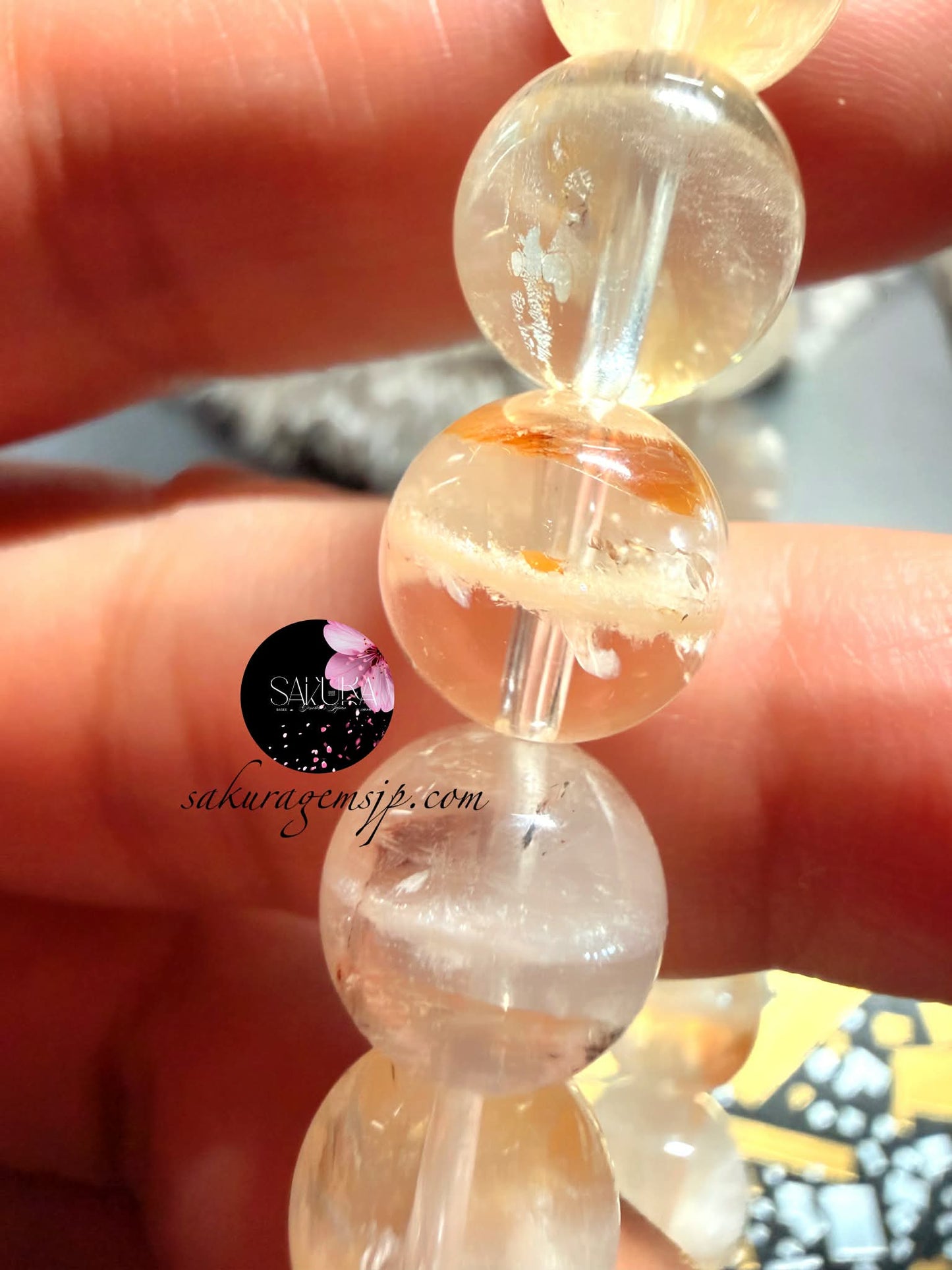 Natural Stone HIMALAYAN QUARTZ x White Garden 

x GOLDEN Healer Beads Bracelet