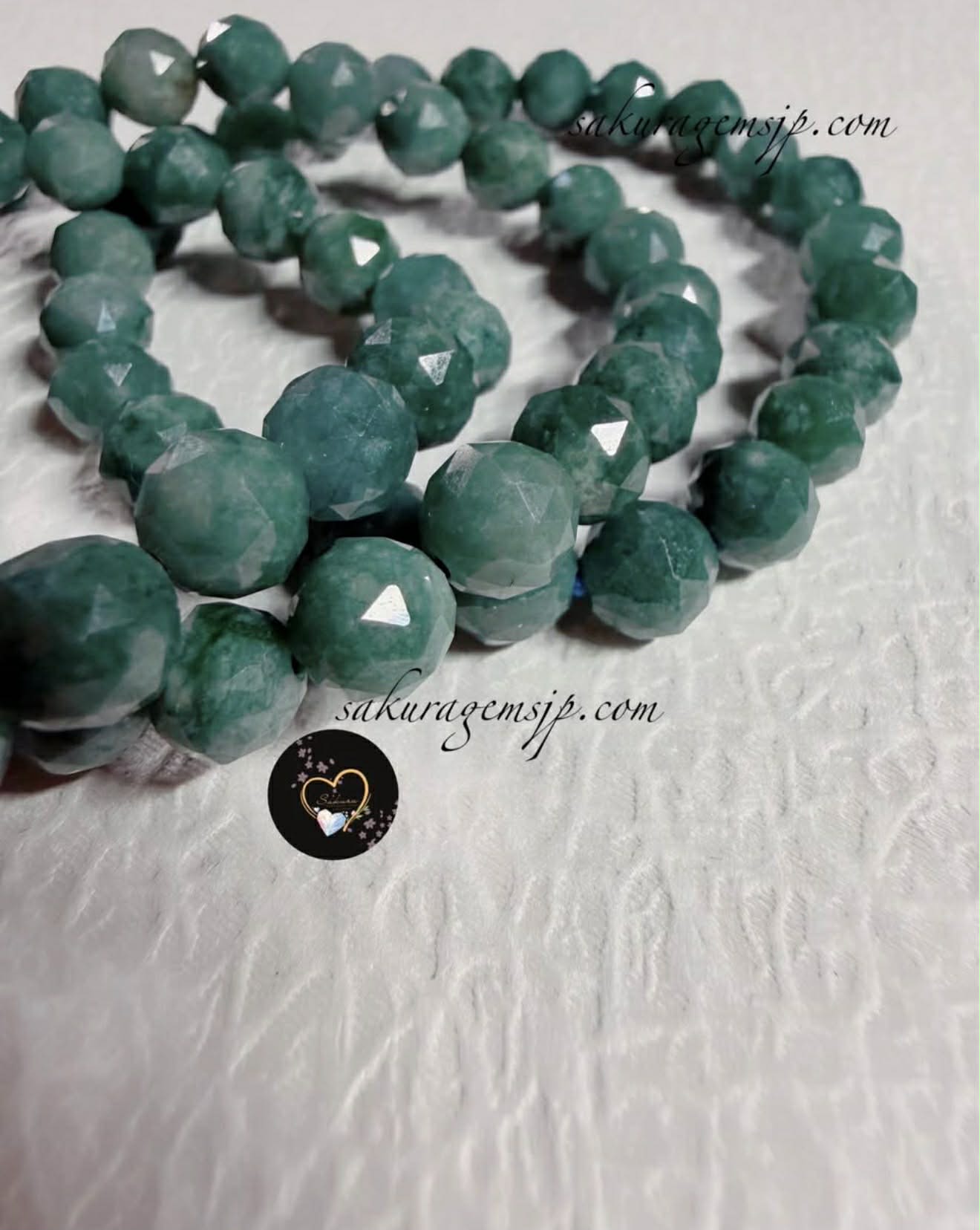 Natural Stone ANGELITE Burmese Jadeite (faceted cut bracelet)