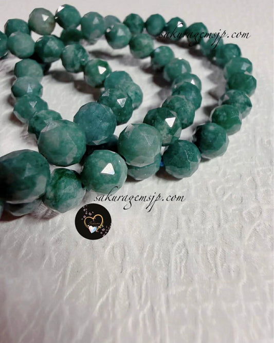 Natural Stone ANGELITE Burmese Jadeite (faceted cut bracelet)