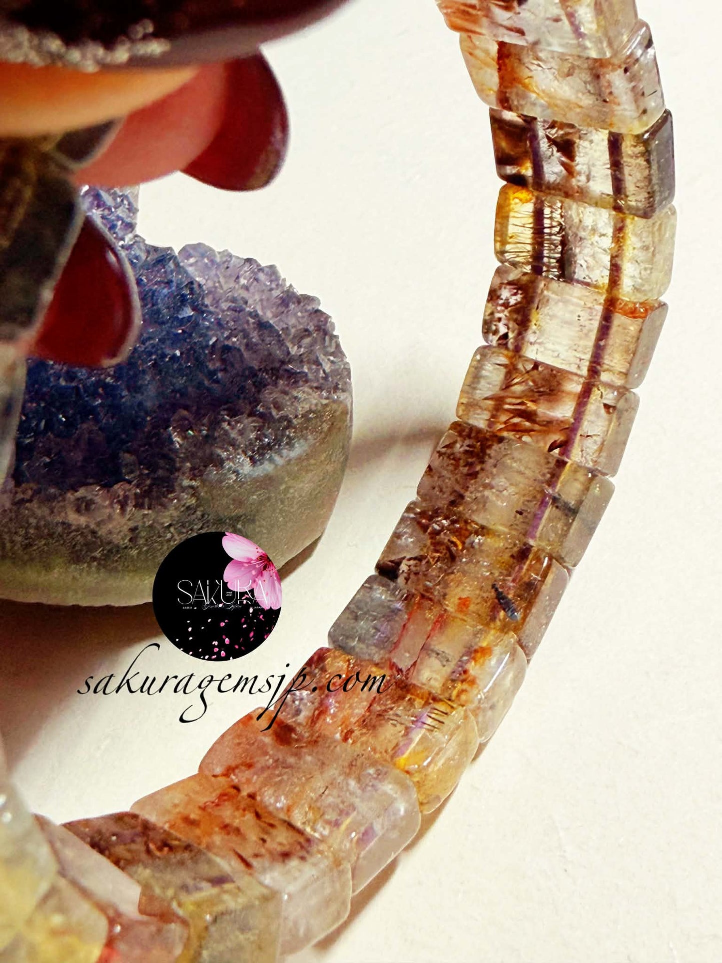 rarefind✨ AURALITE*23 with Cacoxenite natural gemstone soft bangle